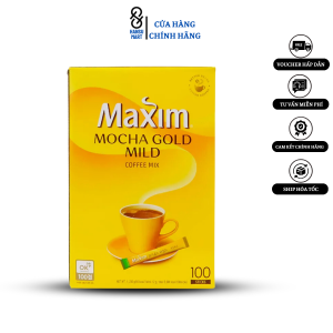 Cafe Maxim Mocha Gold Mild Hàn Quốc Hộp 100 gói